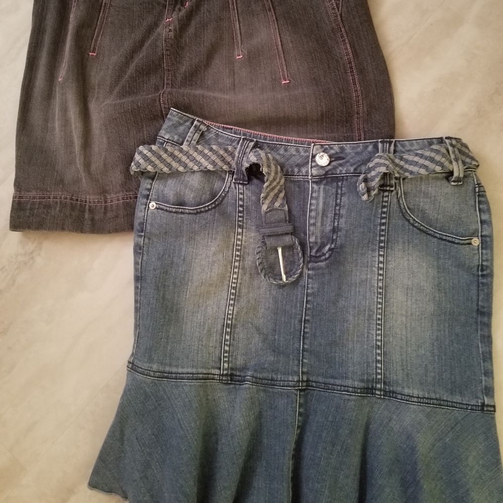 Lot of two jean skirts size 12, DKNY & for Joseph